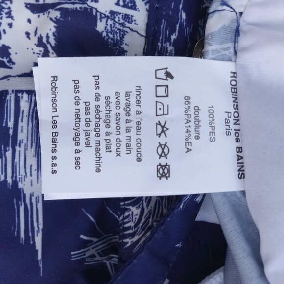 ROBINSON LES BAINS Paris French‎ lined beach resort preppy swim trunks Size M - Picture 5 of 7